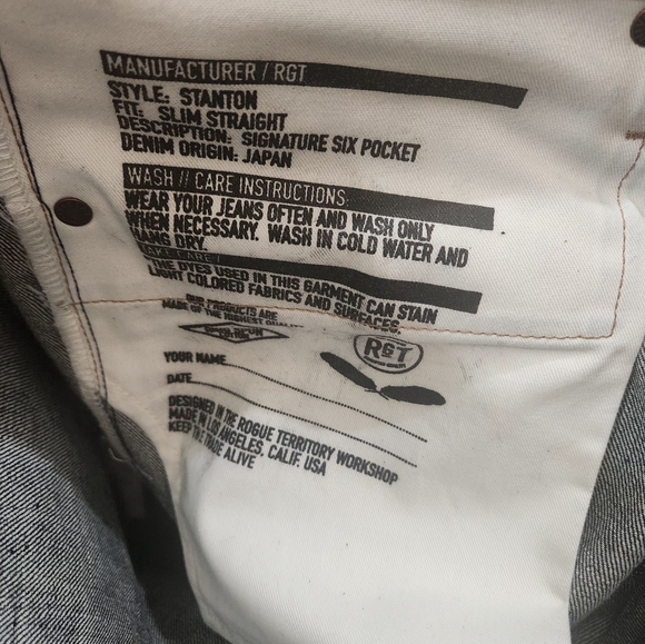 RGT Rogue Territory- Stanton // 15oz Indigo Jeans, Size 32 - Picture 10 of 12